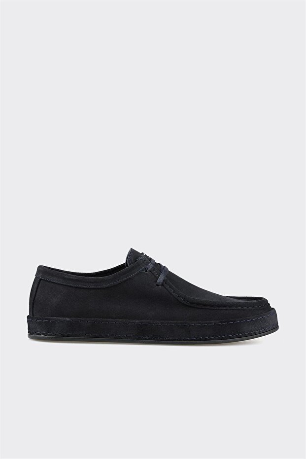 Navy Blue Leather Men's Casual Shoes