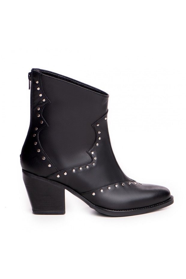 Opium small silver knobs black leather - 3