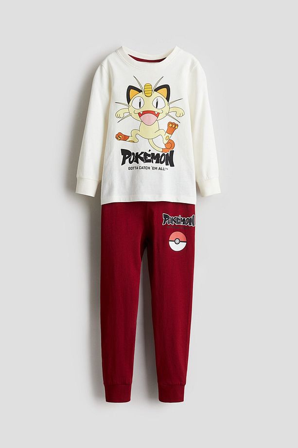 Pamuklu ve Baskılı Jarse Pijama Takımı - 1