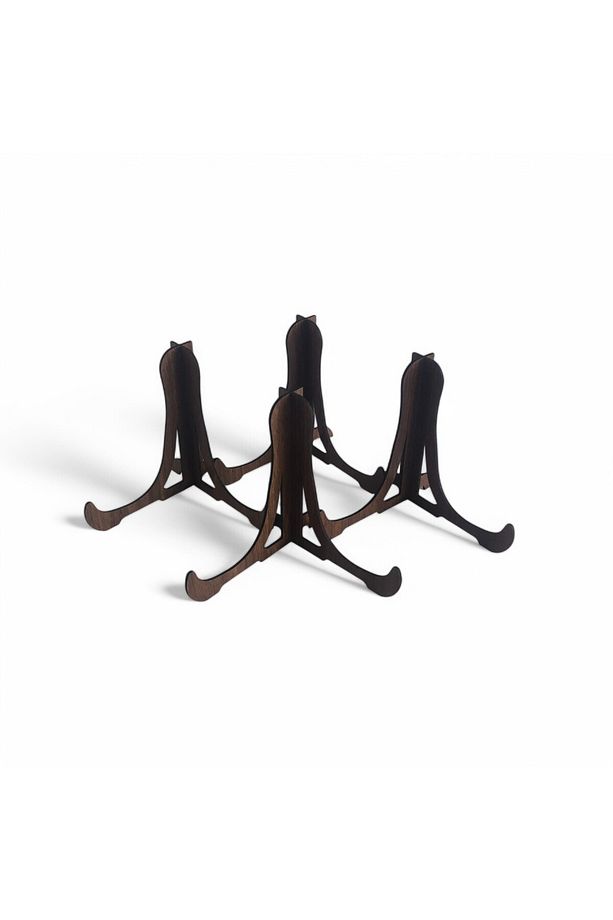 Tabak ve Süs Levhaları Gerçek Ahşap 4'lü Teşhir Ayağı 16x16 Stand - 2