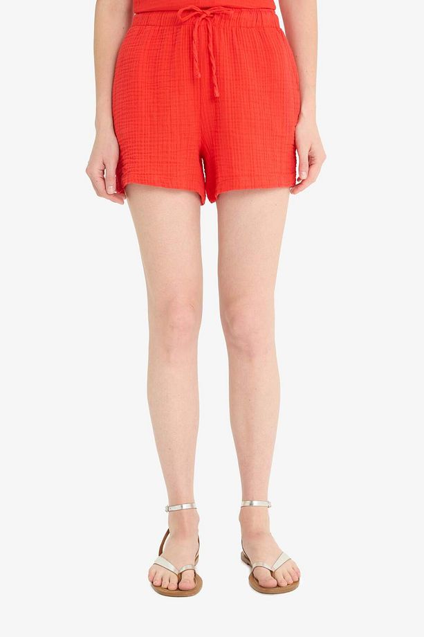 Relax Fit Yüksek Bel Kısa Paça Müslin Şort D0567ax25sm - 1