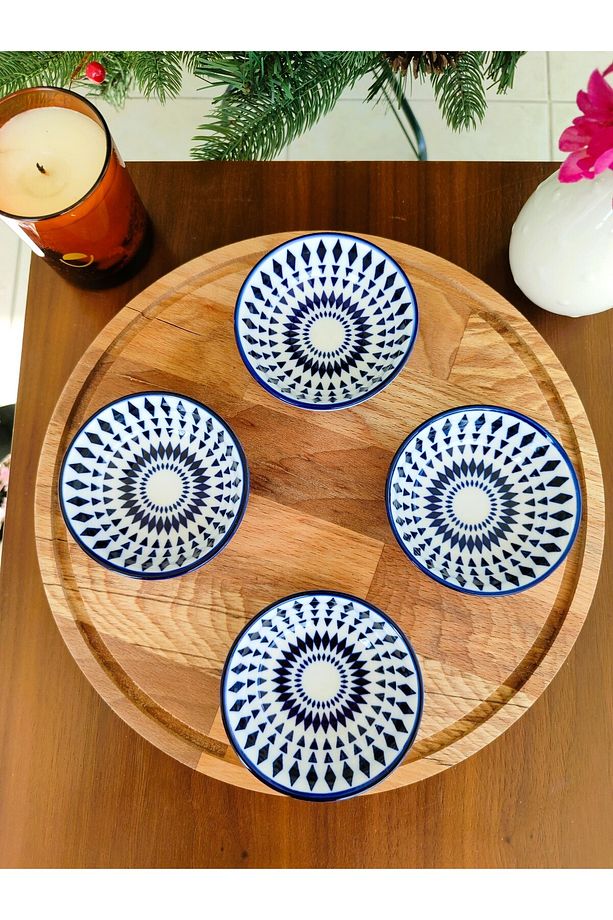 Revve Blue Niort New Bone China Mini Tabak 9x9x2,8 cm - ( 1 Adet ) - 5