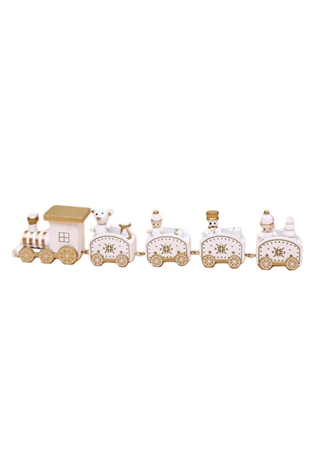 - Christmas Wooden Train Set - 5Pcs - White