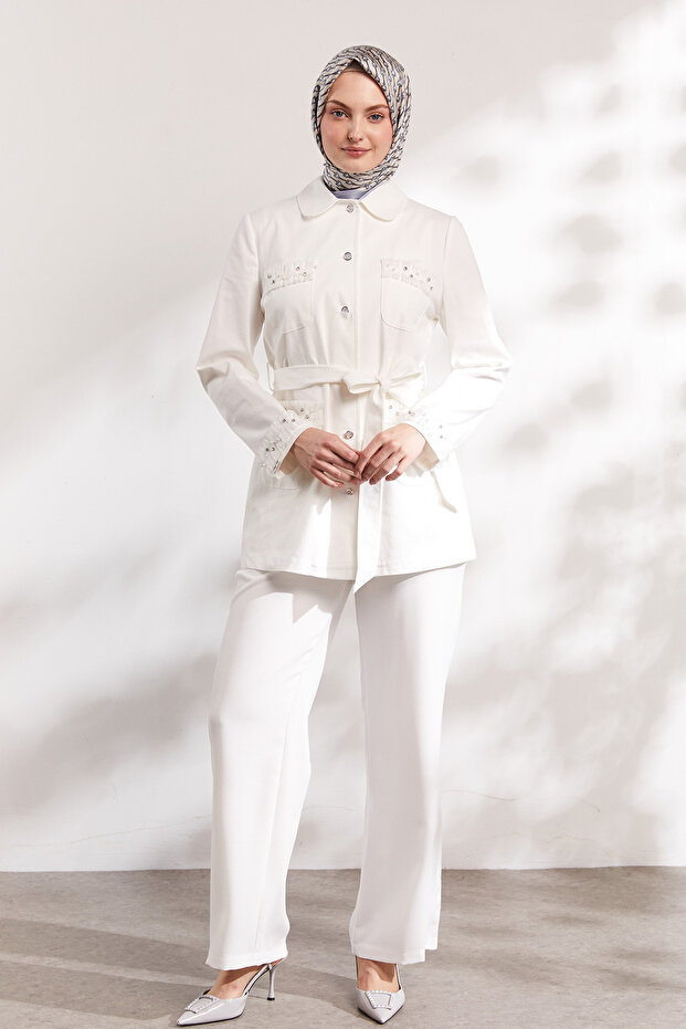 Kurdeleli Kuşaklı Ceket - 1