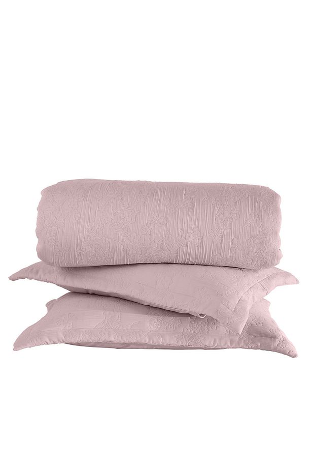 Nice Çift Kişilik Yatak Örtüsü 3 Parça (240x250 cm) Gülkurusu - 4