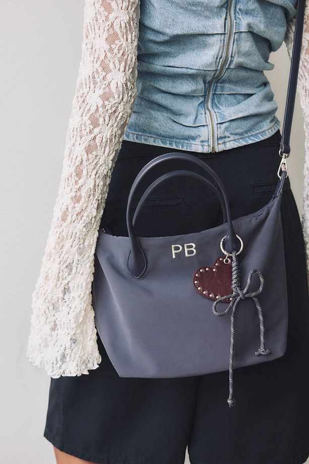 Mini naylon süslemeli shopper çanta - 1