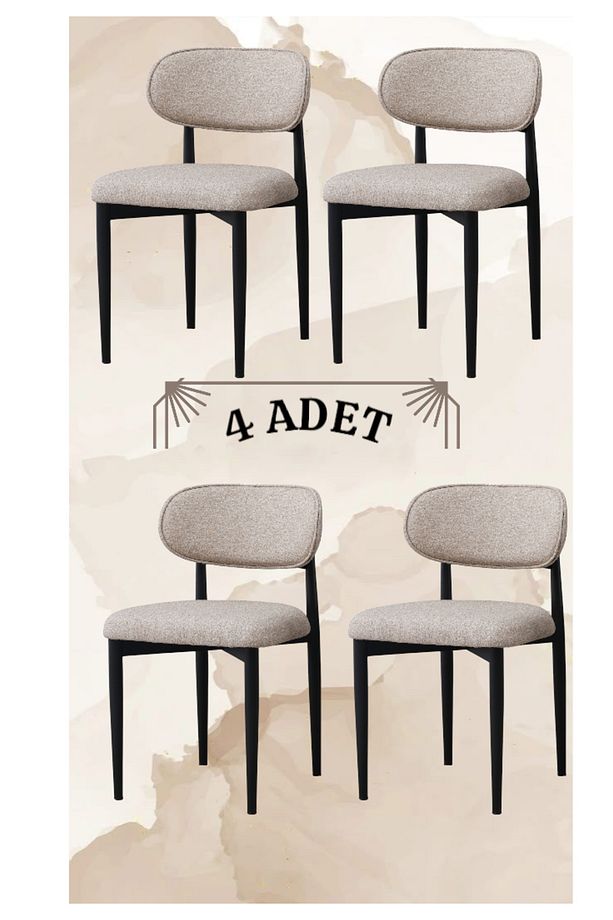 POLO SANDALYE SİYAH AYAKLI (4 ADET) - 1