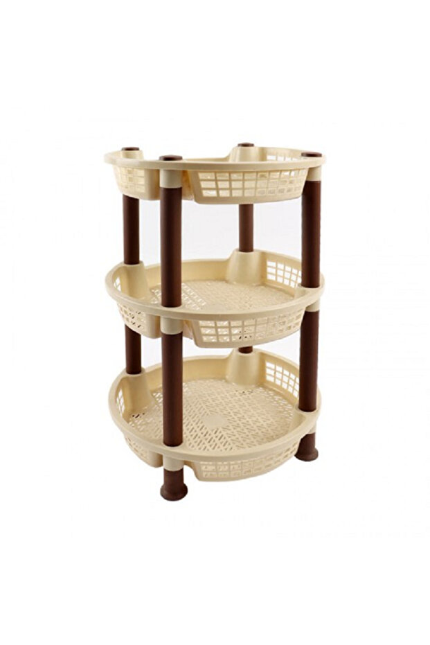 Rack Vegetable Round 3 Layer Beige - 1