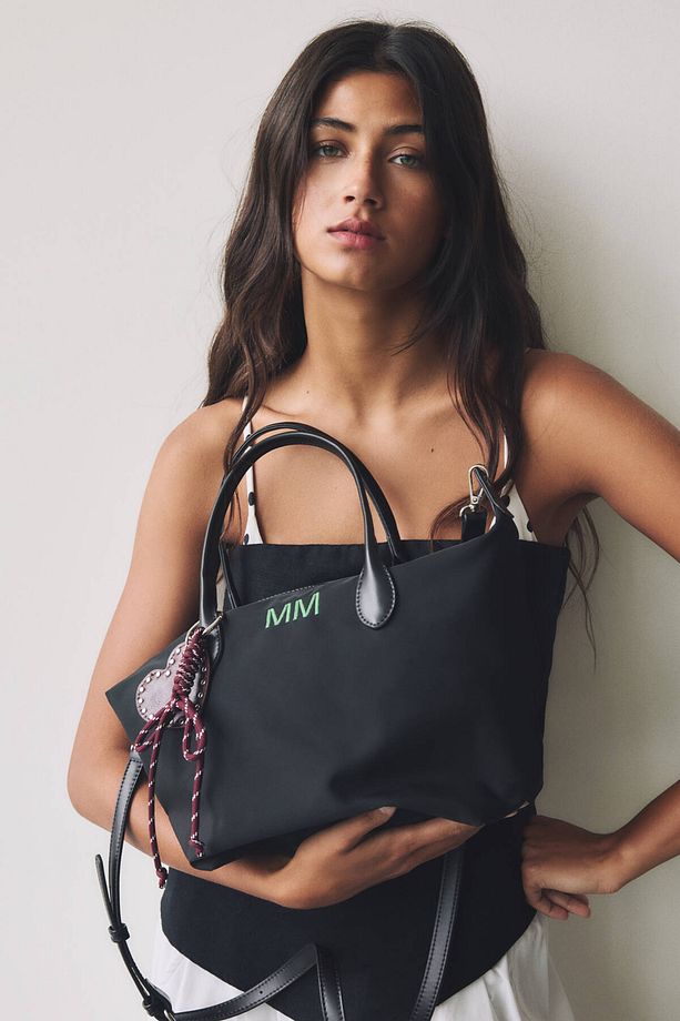 Mini naylon süslemeli shopper çanta - 1