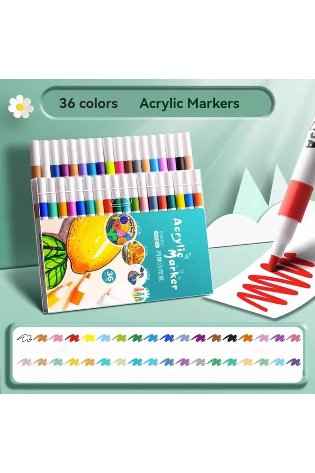 36 Colors 12-80 Colores Set Acrylic Paint Art Marker Pen Rock Painting for Kids Graffiti Stone Ceram