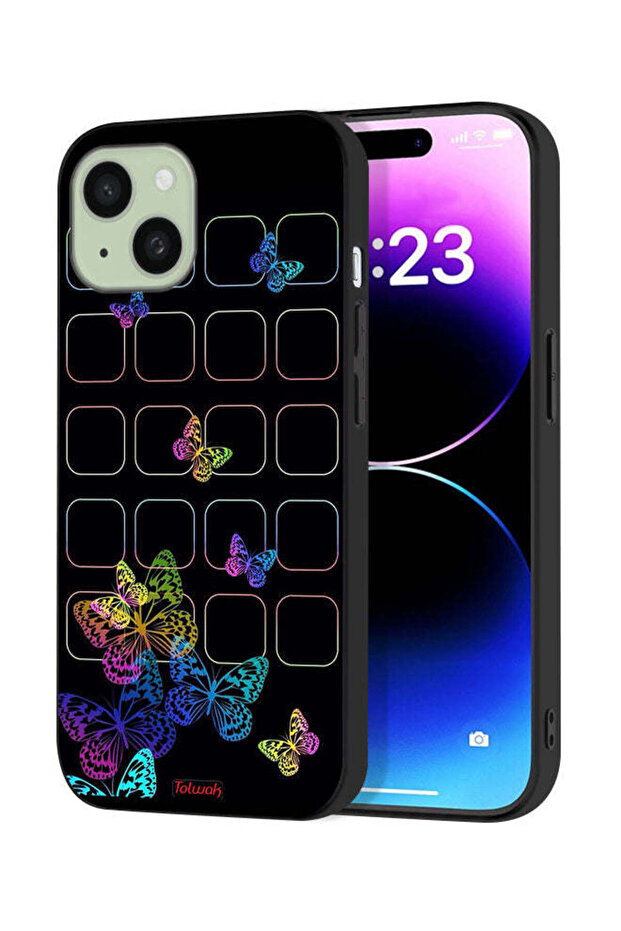 Apple iPhone 15 Protective Case Cover Colorful Butterflies