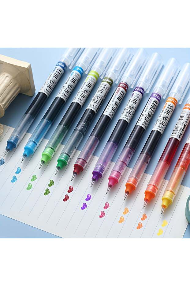 12pcs 12 Pieces Rolling Ball Pens, Quick-Drying Ink 0.5 MM Extra Fine Point Pens Liquid Gel Ink Pens