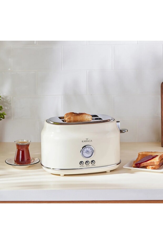 Karaca Retro Cremefarbenes Toaster - 5