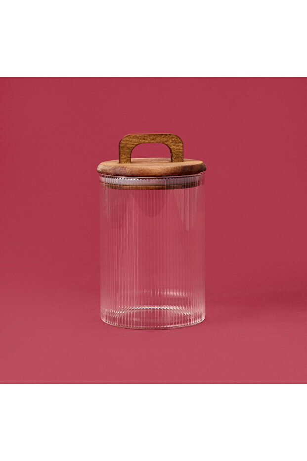 Glass Food Container with Lid, Brown/Transparent, 900 Ml, Multicolor, Practical and Stylish Design - 2