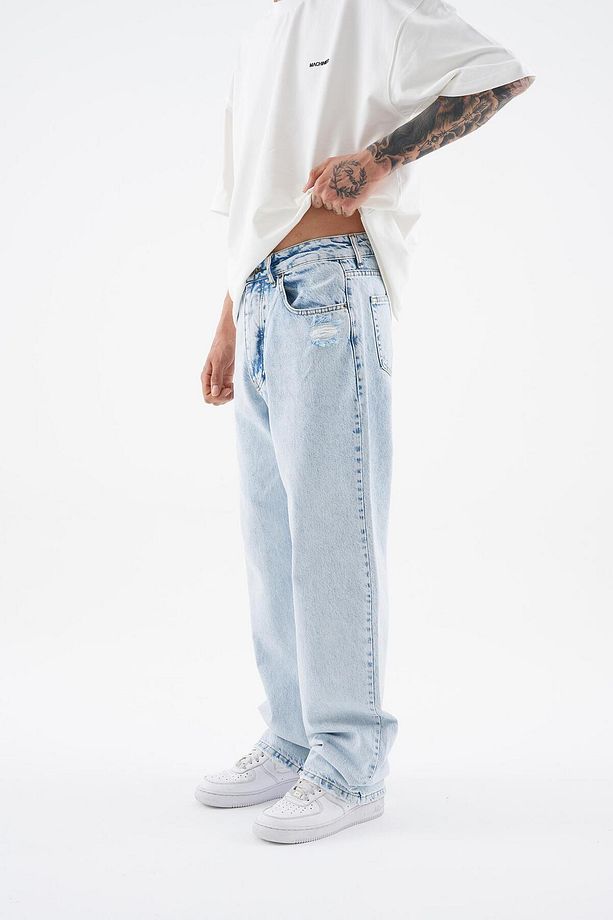 Erkek Ethnical Patterned Jean LIGHT BLUE - 2