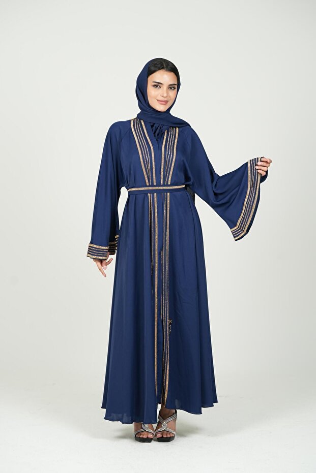 Belted Detailed Abaya with shawl