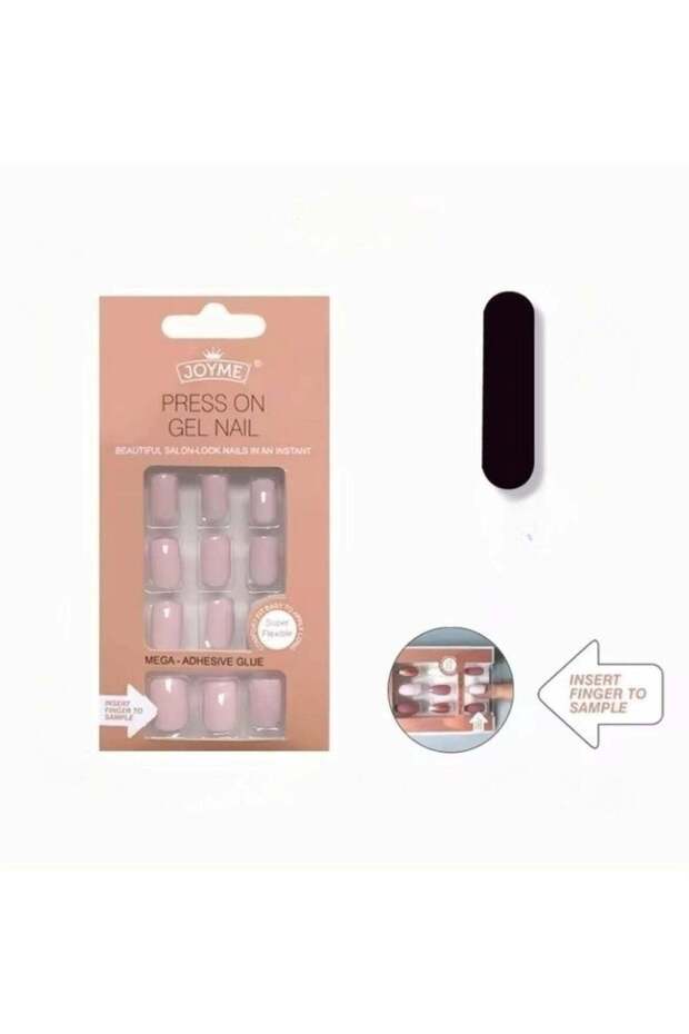 JOYME 24-Piece Pack Press On Full Cover Nails Glue Free Convenience Light Pink