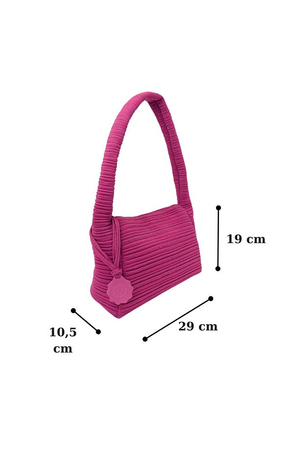 Freya Serisinden Kadın Omuz Çantası - Fuchsia Midi - 5