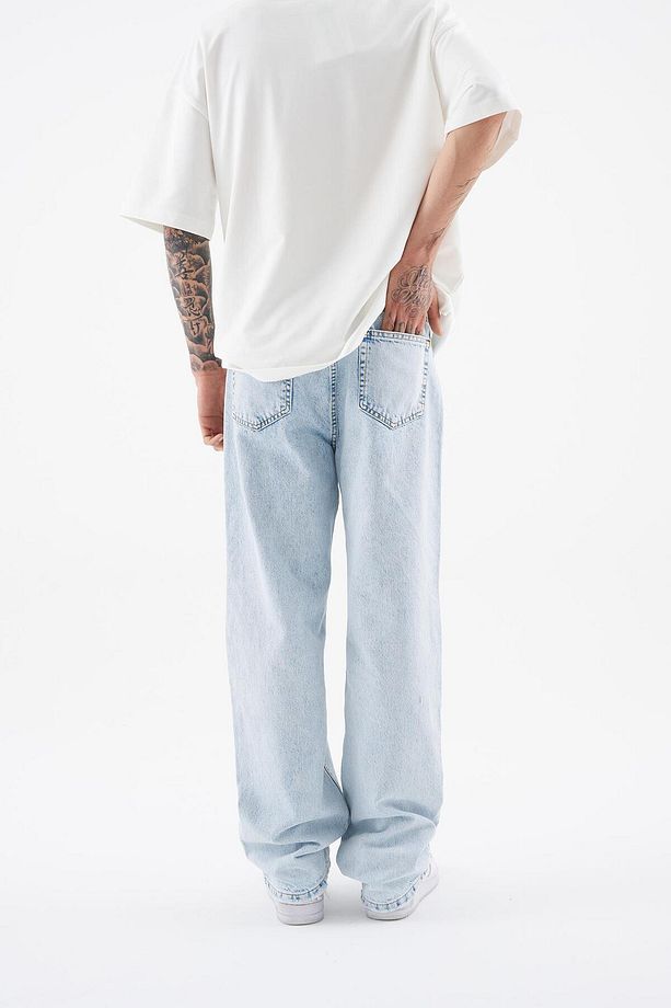 Erkek Ethnical Patterned Jean LIGHT BLUE - 5