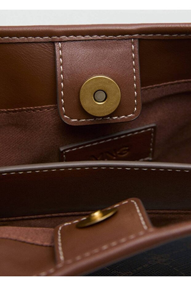 Kontrast desenli bucket çanta - 3