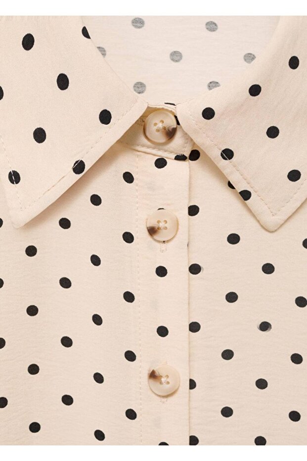 Puantiyeli gömlek elbise - 6