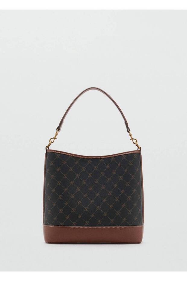 Kontrast desenli bucket çanta - 2