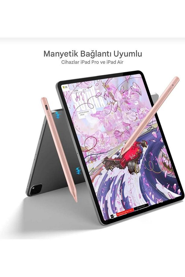 iPad Pro 13″ (7. nesil) M4 İşlemcisi ile uyumlu 2025 Bluetooth Stylus Tablet Kalemi Avuç Reddi VAR - 5