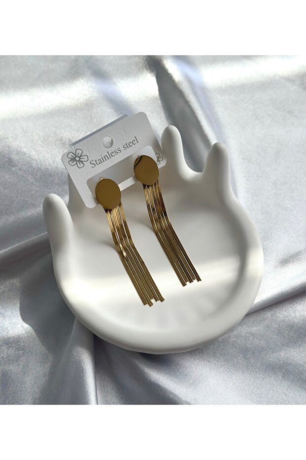 Gold Sarkıt Çelik Küpe - 1