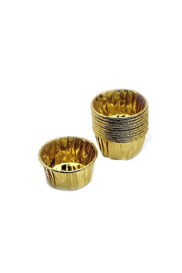 Cupcake Kalıbı Küçük Boy 44*35 Sufle-Muffin Kek Kalıbı (24 Adet) Altın - 1
