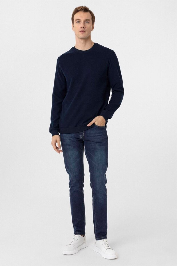 Normal Kalıp O Yaka Düz SweatShirt - 4