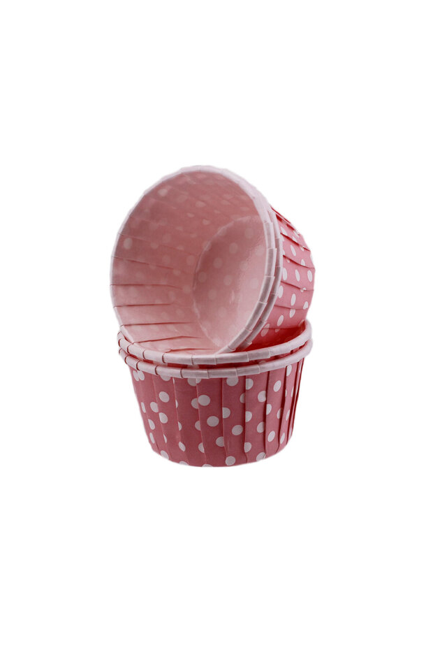 Cupcake Mold Large Size 62*40 mm (100 Pieces) Polka Dot Pink