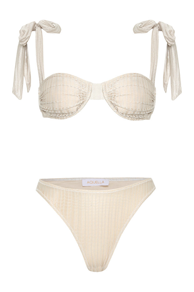 Underwire Beige Bikini Set - 1