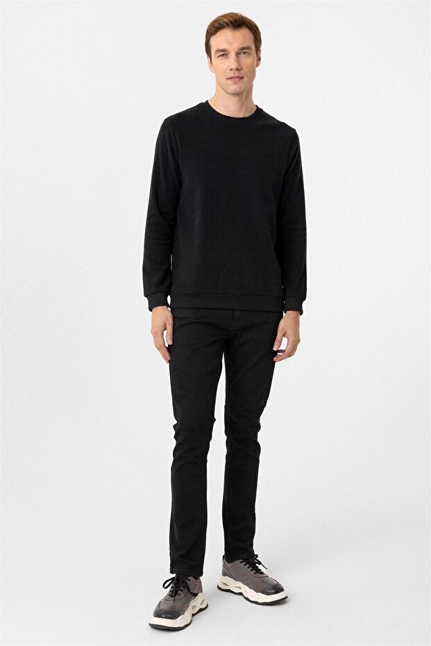 Normal Kalıp O Yaka Düz SweatShirt - 4