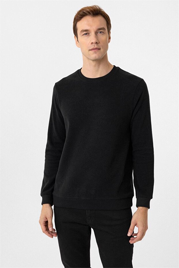 Normal Kalıp O Yaka Düz SweatShirt - 1