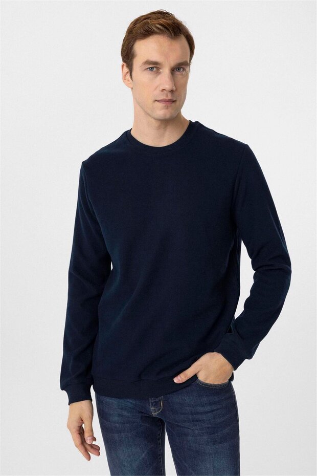 Normal Kalıp O Yaka Düz SweatShirt - 1