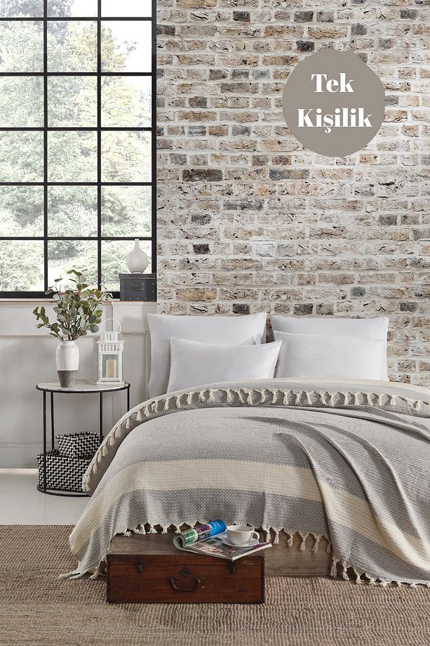 Aymila Model Gri Tek Kişilik Pike 170x210cm - 1