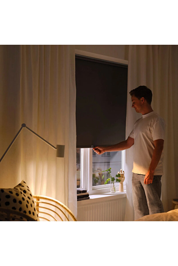 FÖNSTERBLAD gri stor perde 100x155 cm - 2