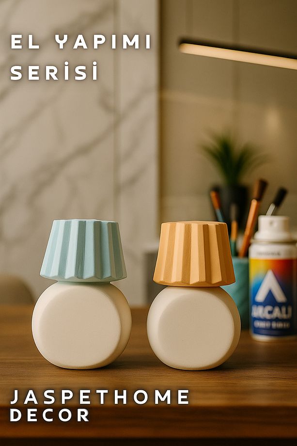 Dekoratif Minimalist Vazo Mumluk Hediyelik 7 x 11 cm Bohem İskandinav Tarz - 3