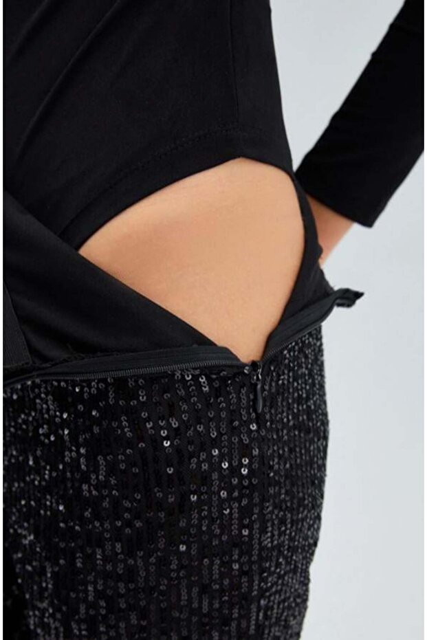 Drapeli Çıt Çıt Body Siyah - 5