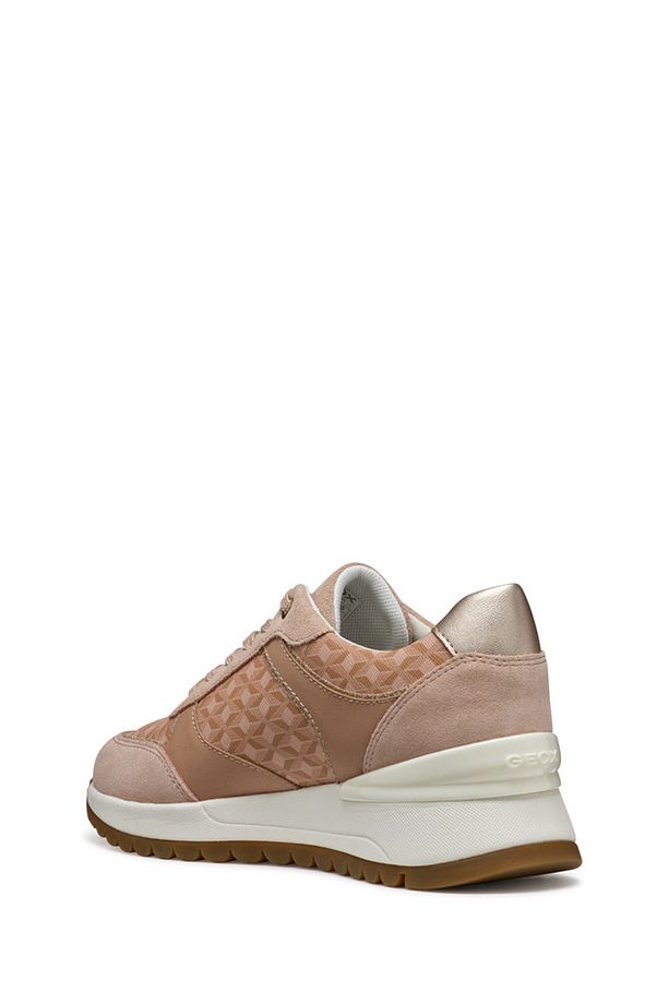 Kadın Bej Bağcıklı Kalın Tabanlı Desenli Deri Sneaker D5500A00422C8156 - 3