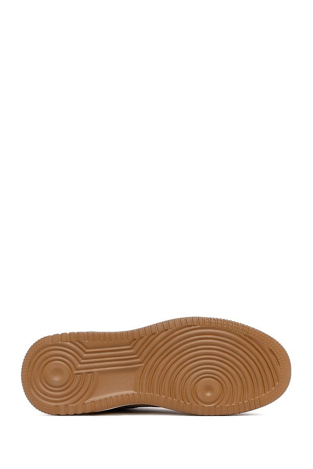 Erkek Bej Bağcıklı Süet Deri Sneaker 25SFD641710 - 4
