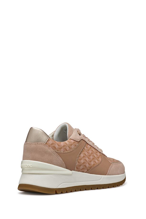 Kadın Bej Bağcıklı Kalın Tabanlı Desenli Deri Sneaker D5500A00422C8156 - 4