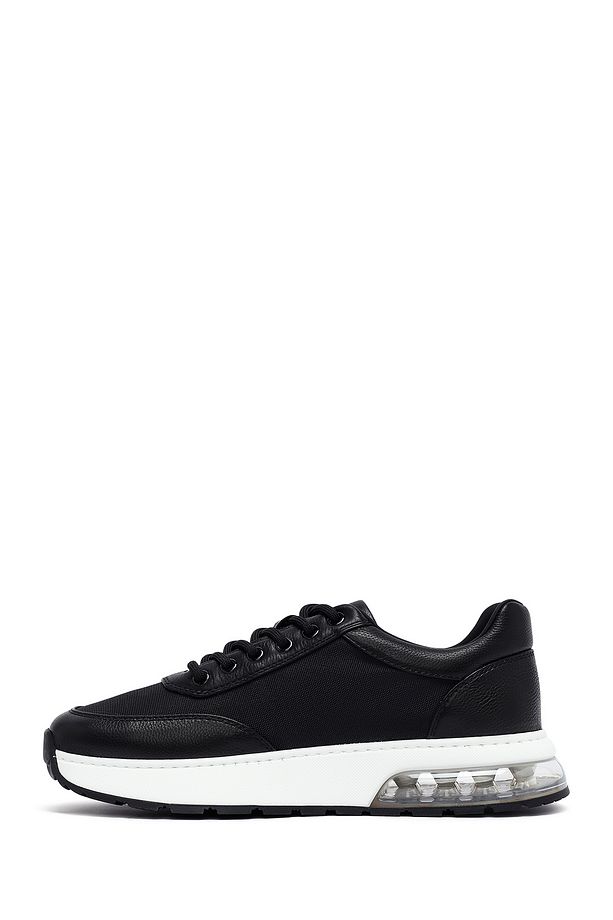 Zero Erkek Siyah Bağcıklı Kalın Tabanlı Deri Sneaker 25SFD694514 - 2