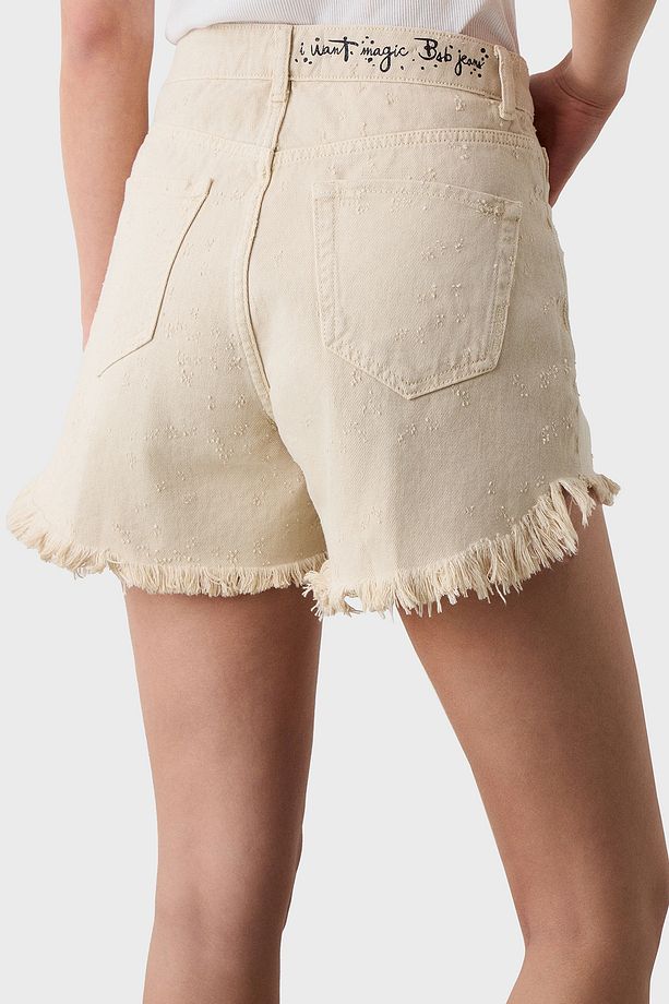 % 100 Pamuk Regular Fit Yüksek Bel Kot Short SHORT 053 - 4