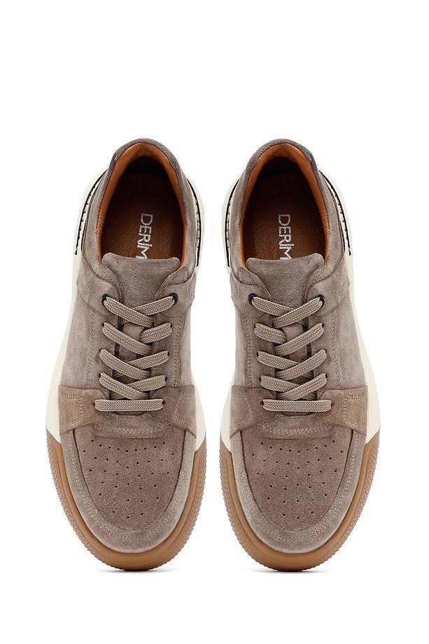 Erkek Bej Bağcıklı Süet Deri Sneaker 25SFD641710 - 7