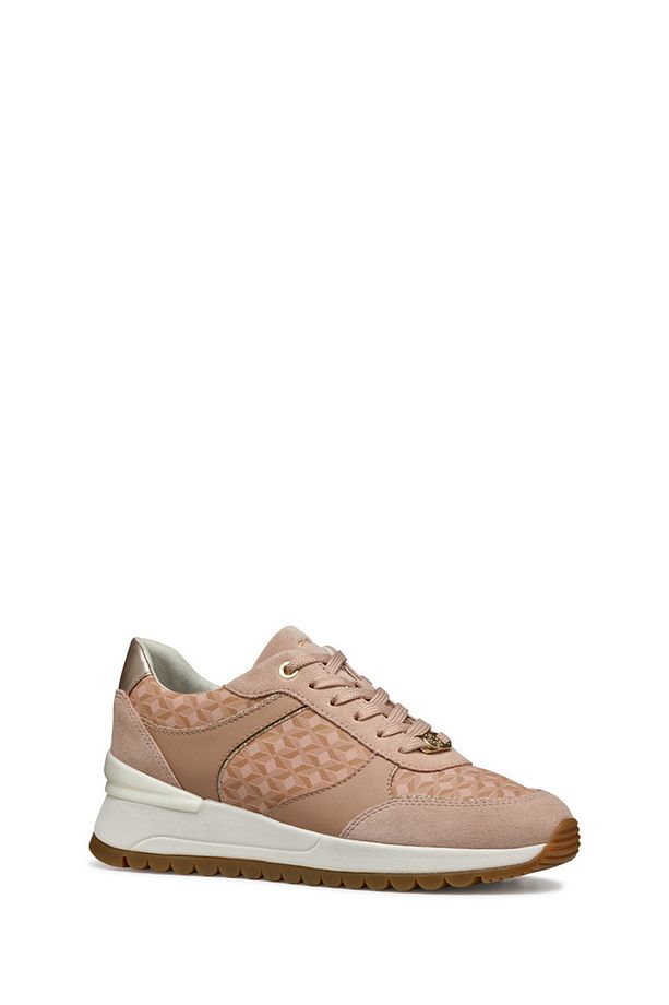 Kadın Bej Bağcıklı Kalın Tabanlı Desenli Deri Sneaker D5500A00422C8156 - 2