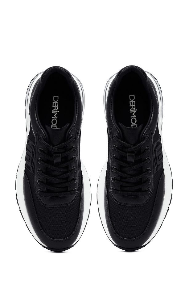 Zero Erkek Siyah Bağcıklı Kalın Tabanlı Deri Sneaker 25SFD694514 - 7