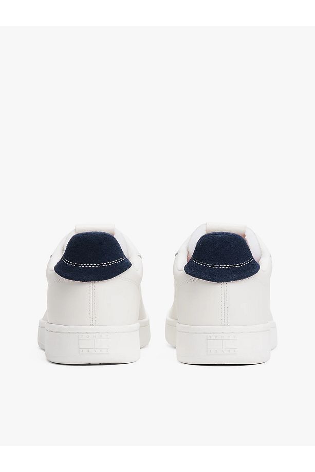 Erkek Düşük Bilekli Logo Bayraklı Deri Beyaz Sneaker EM0EM01596-0G1 - 5