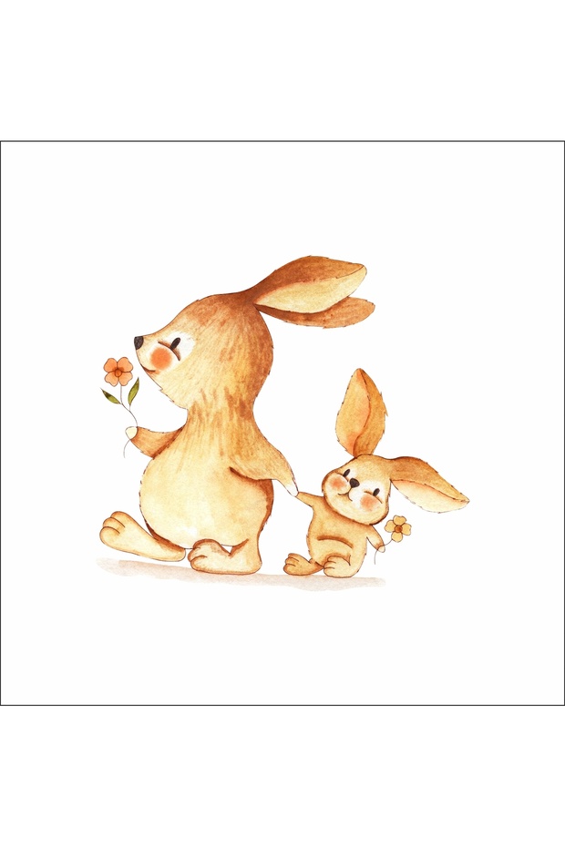 ملصق حائط على شكل أرنب لطيف - 1