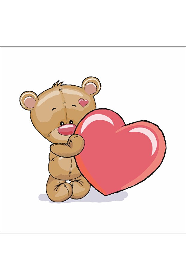 Heart Teddy Bear Children's Room Sticker